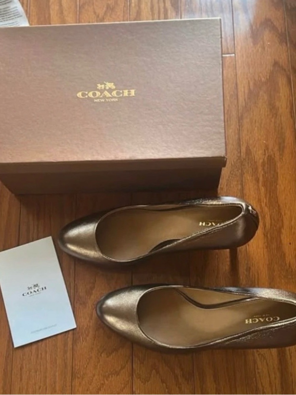 Coach Metallic Bronze Leather heels